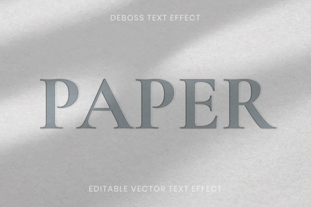 Deboss text effect vector editable template