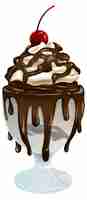 Free vector decadent chocolate sundae delight