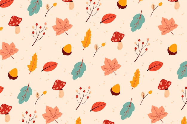 Лиственные листья рисованной фон