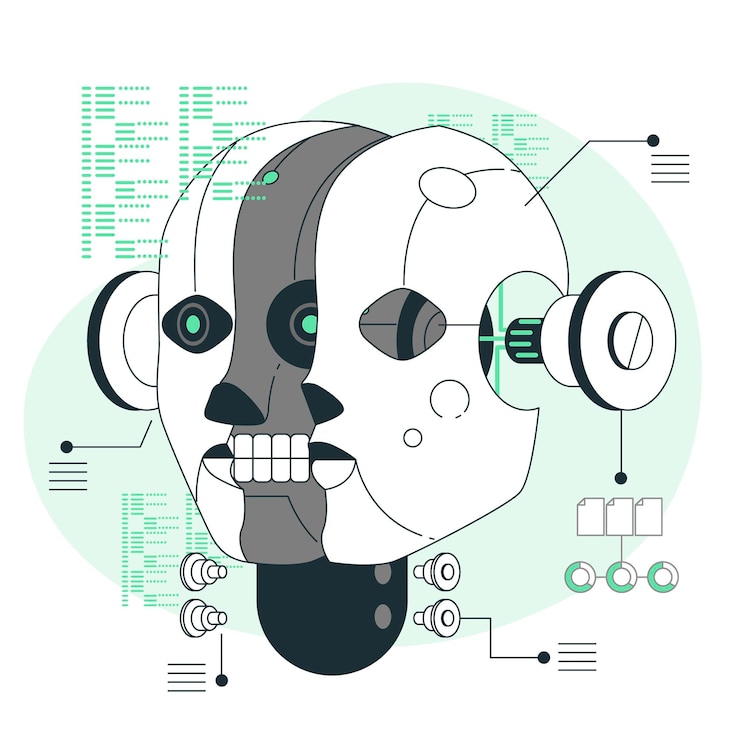 Free Vector deconstructed robot concept illustration