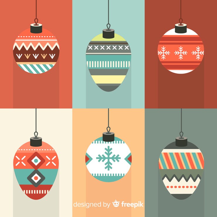 Free Vector decorated christmas balls background