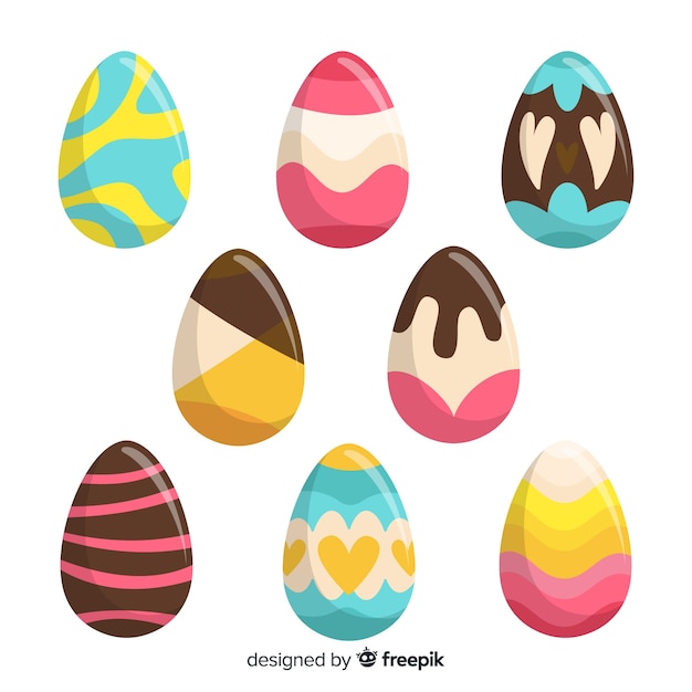 Free vector decorated easter egg collection