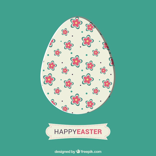 Free vector decorated egg with a floral pattern