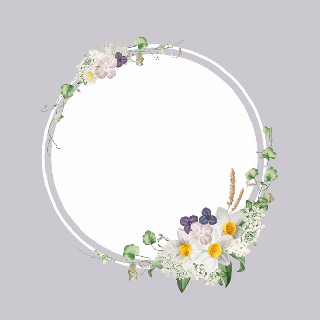 Decorated floral frame