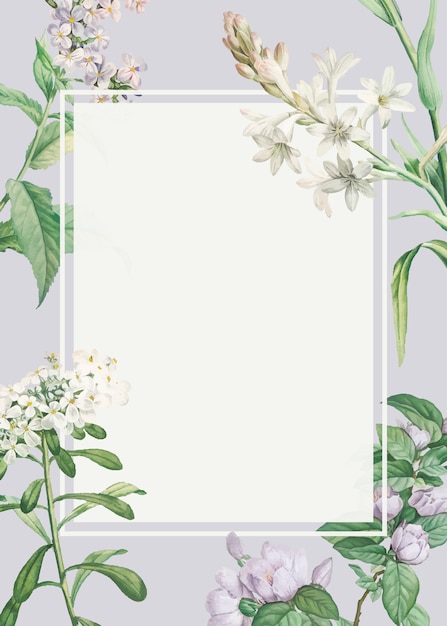 Бесплатное векторное изображение Декорированная цветочная рамка