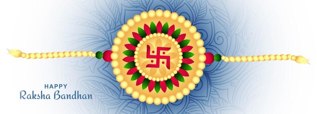 Vettore gratuito rakhi decorato per lo sfondo della bandiera del festival indiano raksha bandhan