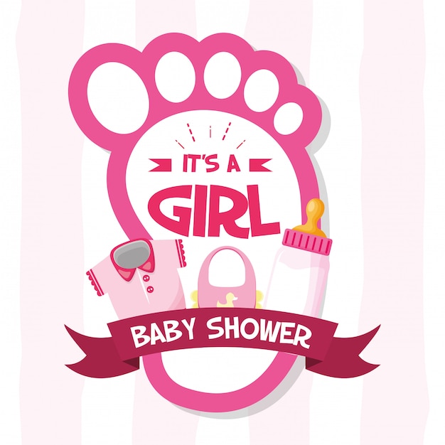 Free vector decoration for baby shower card