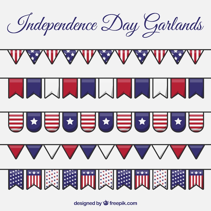 Free Vector decoration of independence day garlands