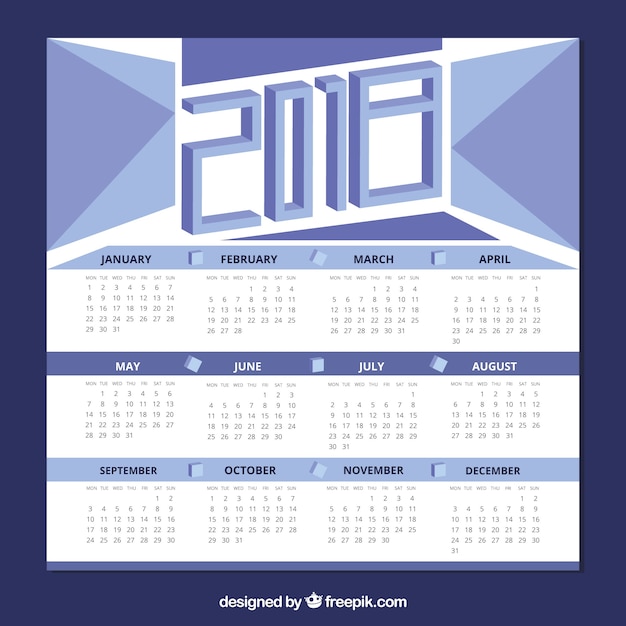 Vettore gratuito calendario decorativo 2018