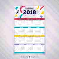 Vettore gratuito calendario decorativo 2018