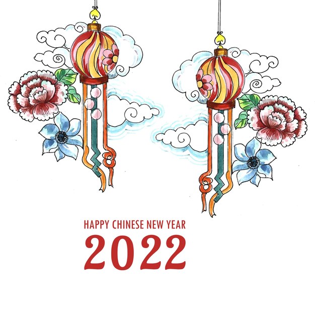 Decorative 2022 chinese new year greeting card background