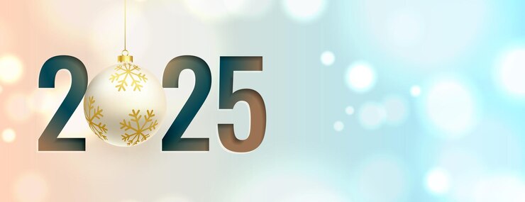Free Vector decorative 2025 new year event wallpaper with text space