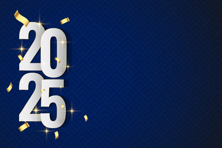 Free Vector decorative 2025 new year holiday background with text space
