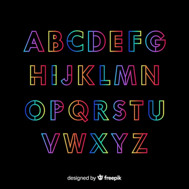 Decorative alphabet template gradient stytle