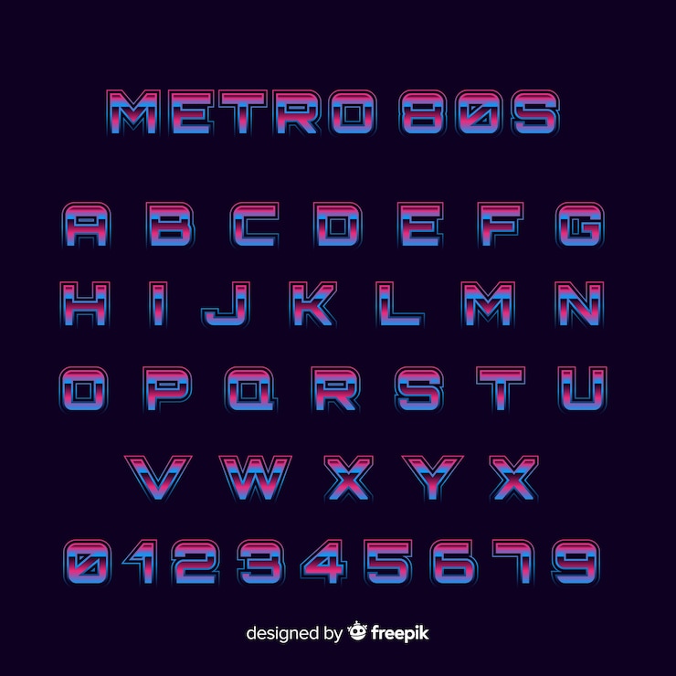 Free Vector decorative alphabet template gradient stytle