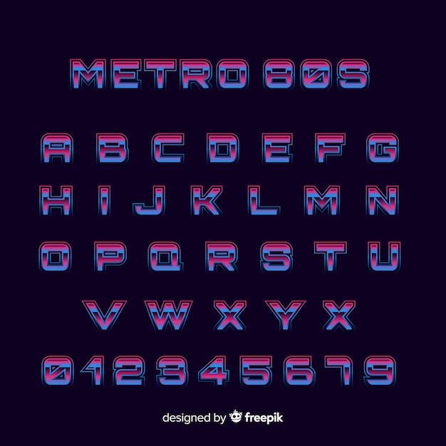 Decorative alphabet template gradient stytle