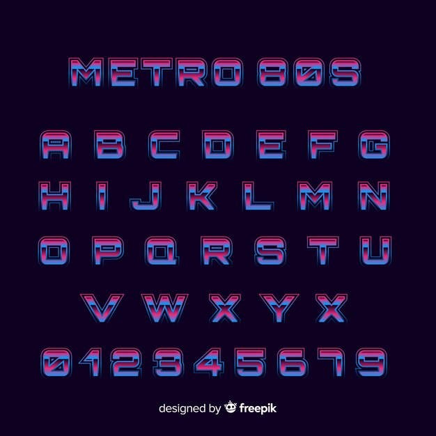 Decorative alphabet template gradient stytle