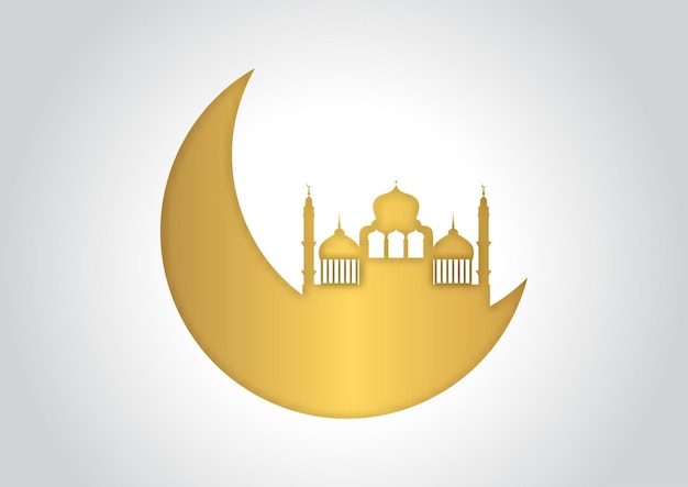 Decorative arabic background in gold and white