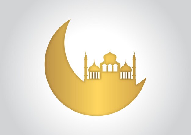 Decorative arabic background in gold and white