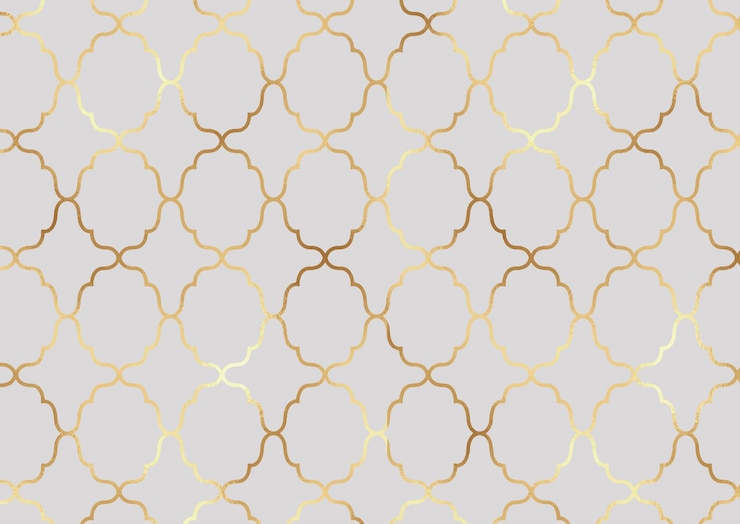 Free Vector decorative arabic themed pattern background with a gold foil texture