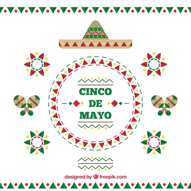 Декоративный фон cinco de mayo в плоском дизайне