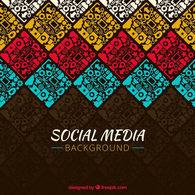 Decorative background of colored social networks