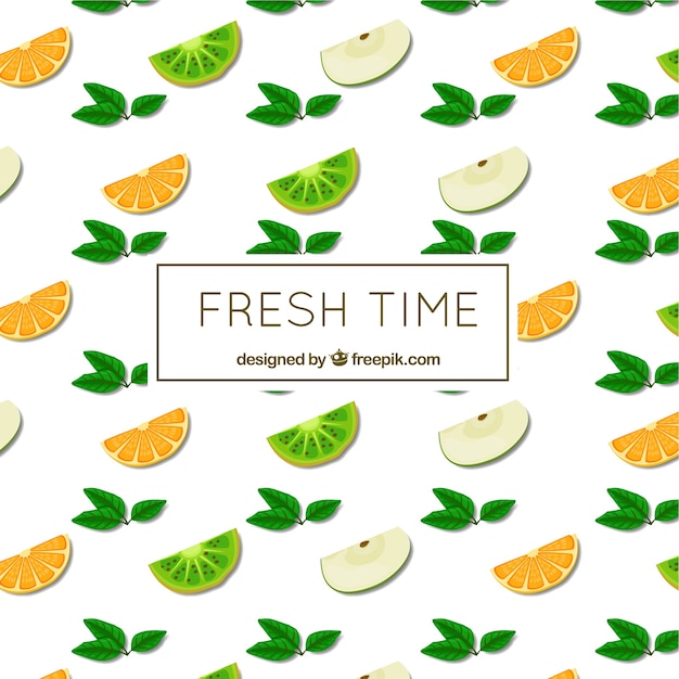 Free vector decorative background of delicious cut fruits