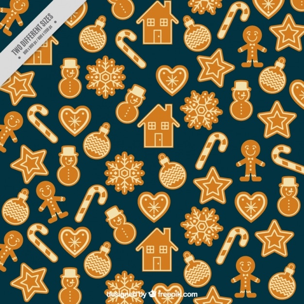 Free Vector decorative background of gingerbread cookies