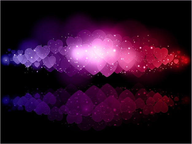 Декоративный фон из сердец в цветах радуги