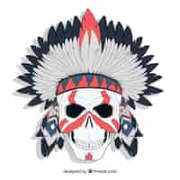 Free vector decorative background of indian skull