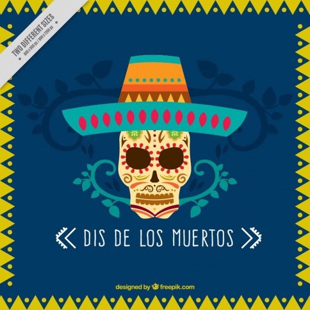 Free vector decorative background of mexican skull