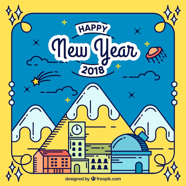 Decorative background of new year