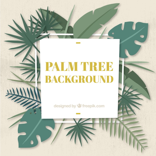 Бесплатное векторное изображение Декоративный фон из пальмовых листьев