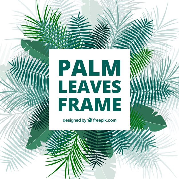 Decorative background of palm leaves
