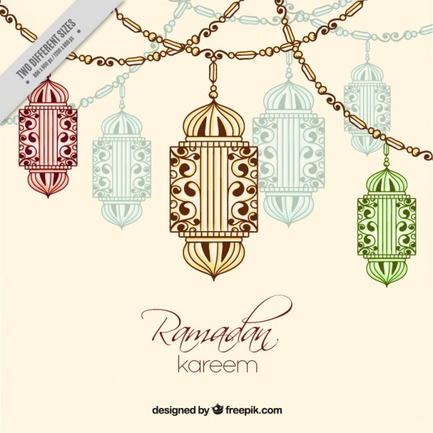 Free vector decorative background of ramadan