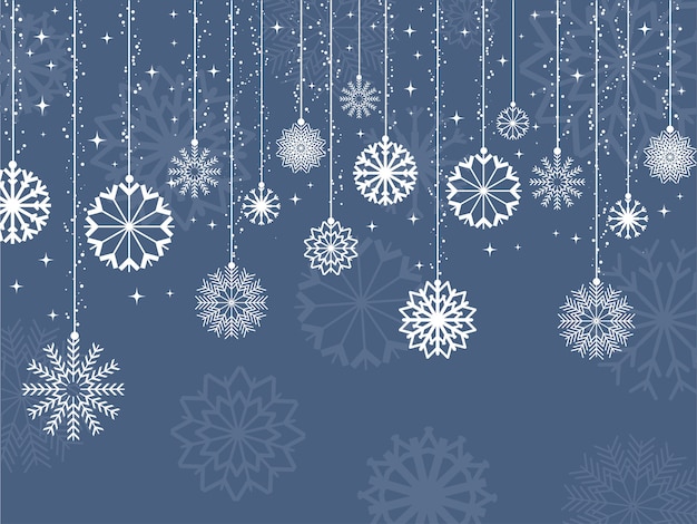 Free vector decorative background of snowflakes and stars