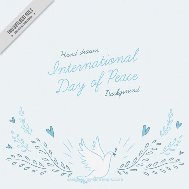 Free Vector decorative background with drawings of peace day