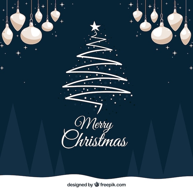 Decorative background with elegant christmas tree