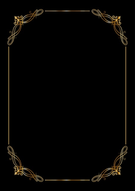 Decorative background with an elegant gold border