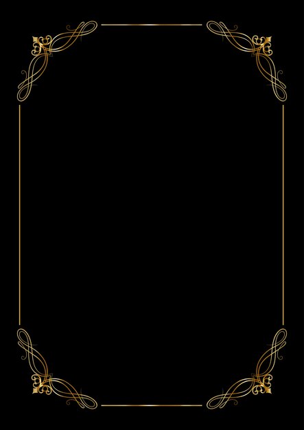 Decorative background with an elegant gold border