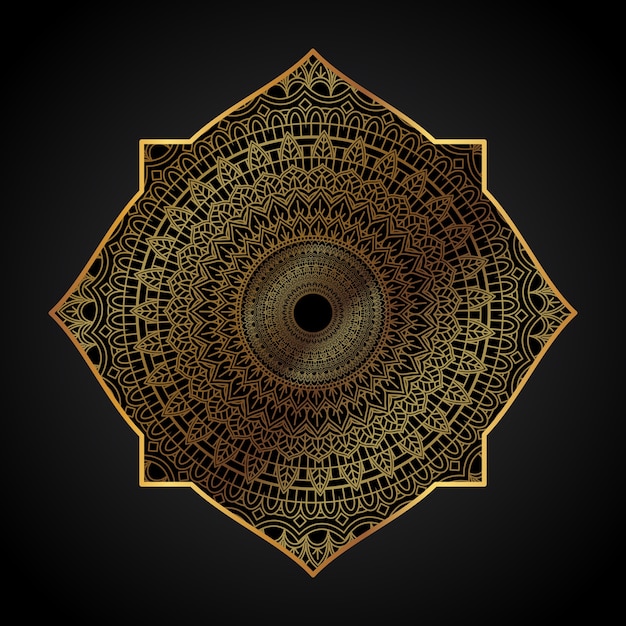 Free vector decorative background with an elegant gold mandala design