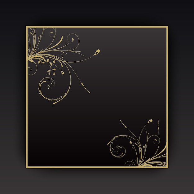 Free vector decorative background with floral elements with gold border