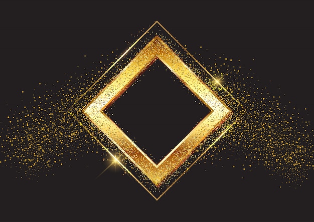 Decorative background with glittery gold frame