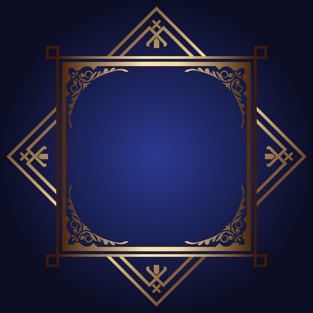 Free vector decorative background with gold frame