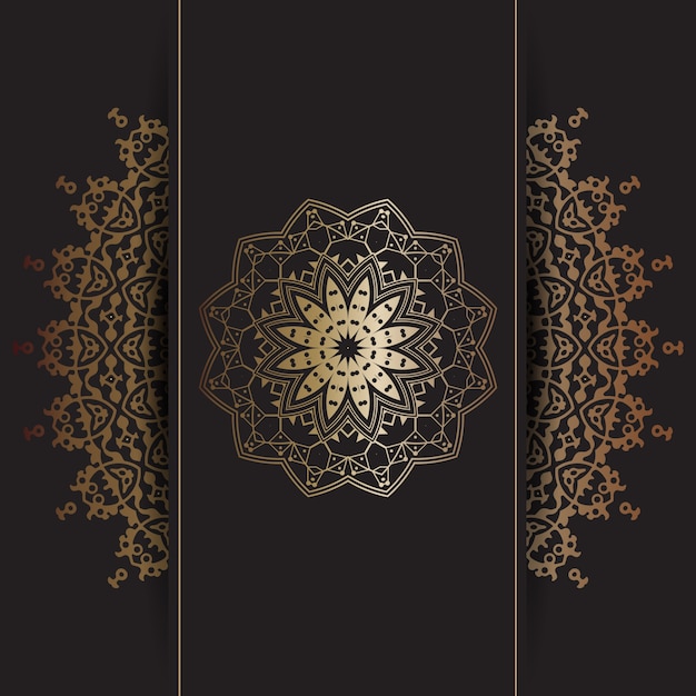 Decorative background with gold mandala design