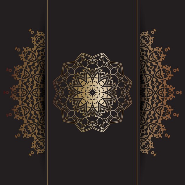 Decorative background with gold mandala design