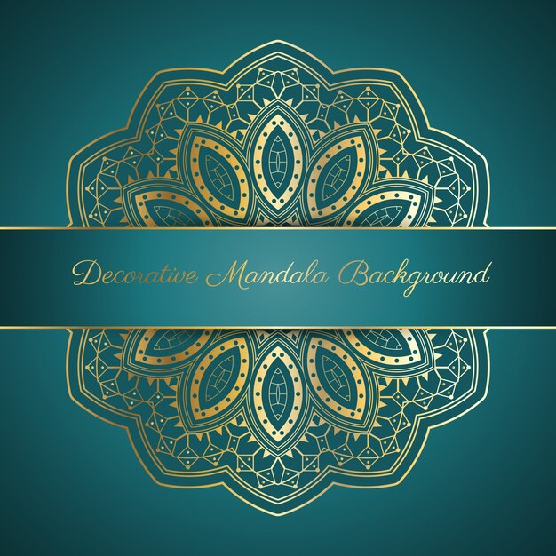 Decorative background with golden mandala design