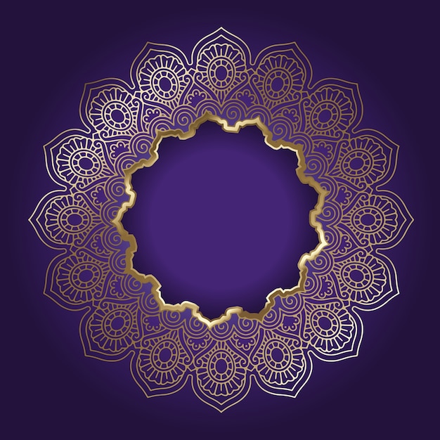 Free vector decorative background with golden mandala frame