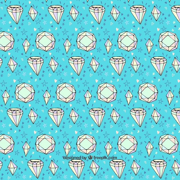 Free vector decorative background with hand-drawn diamonds