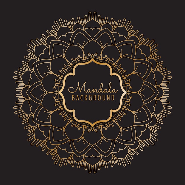 Decorative background with mandala gold frame